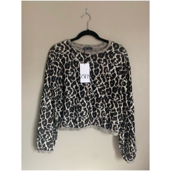 NWT ZARA Leopard Print Sweater - Picture 1 of 1